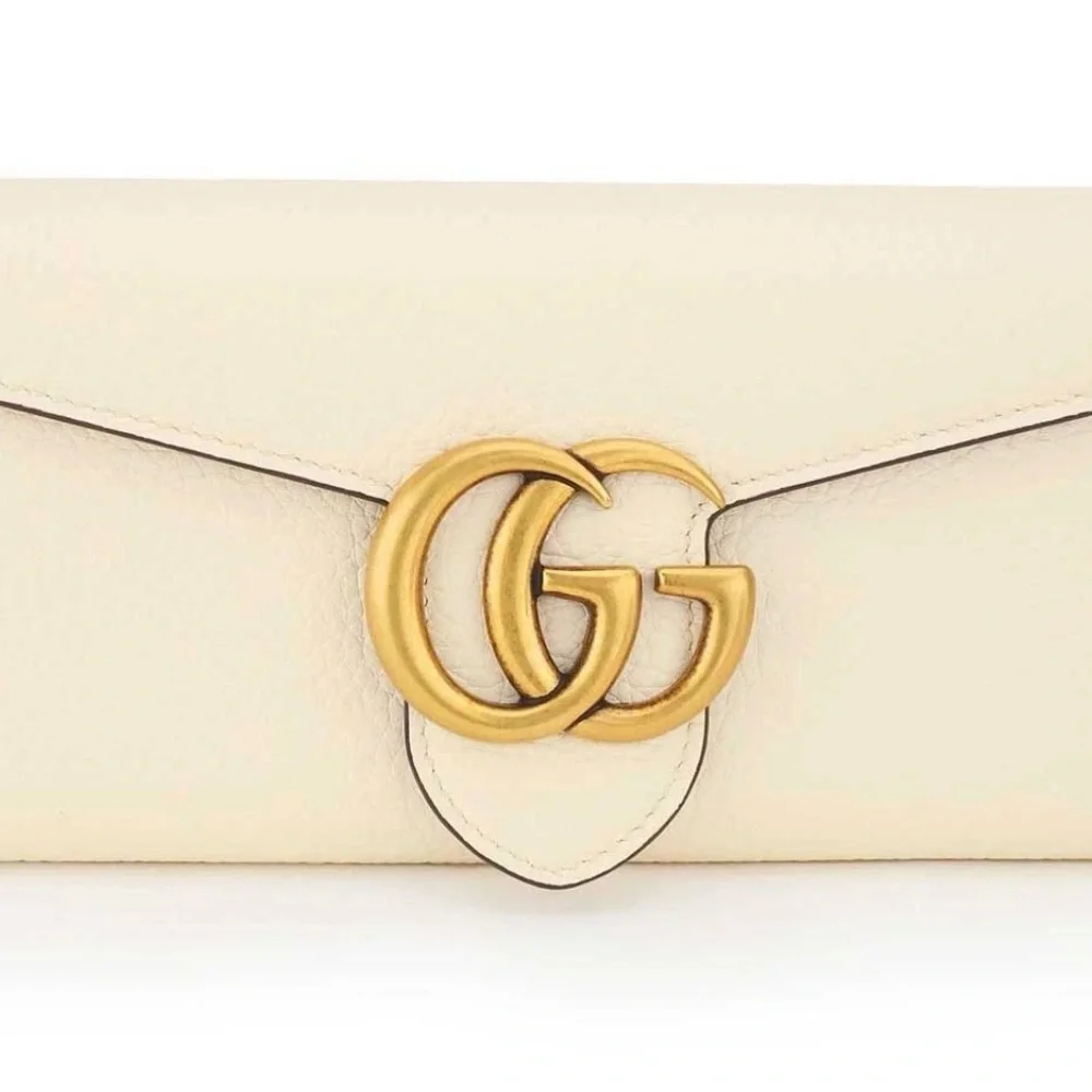 Gucci Ivory Leather Clutch with Gold GG Logo 779776 A7M0T 9522 model❌❌SOLD LOCAL - Picture 5 of 11